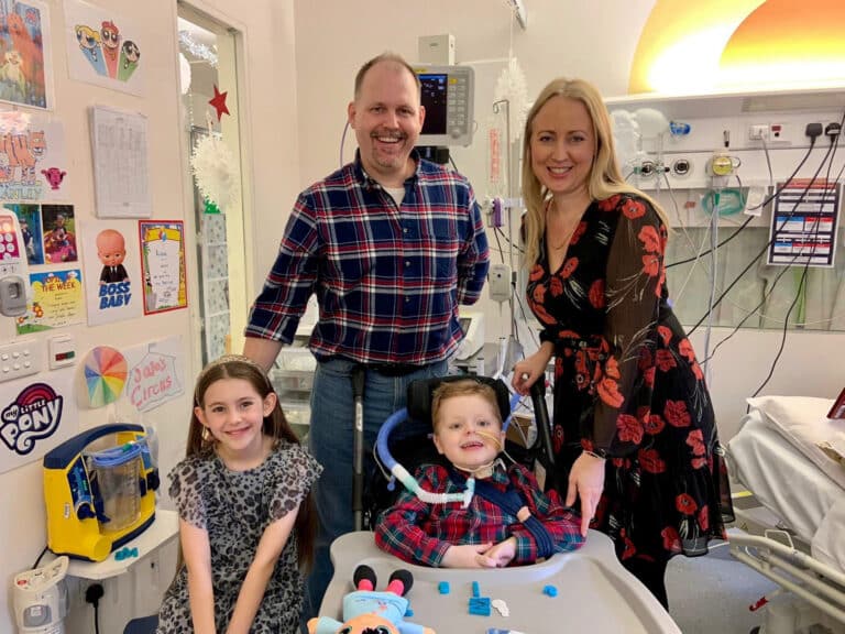 Family photo with Kian at hospital